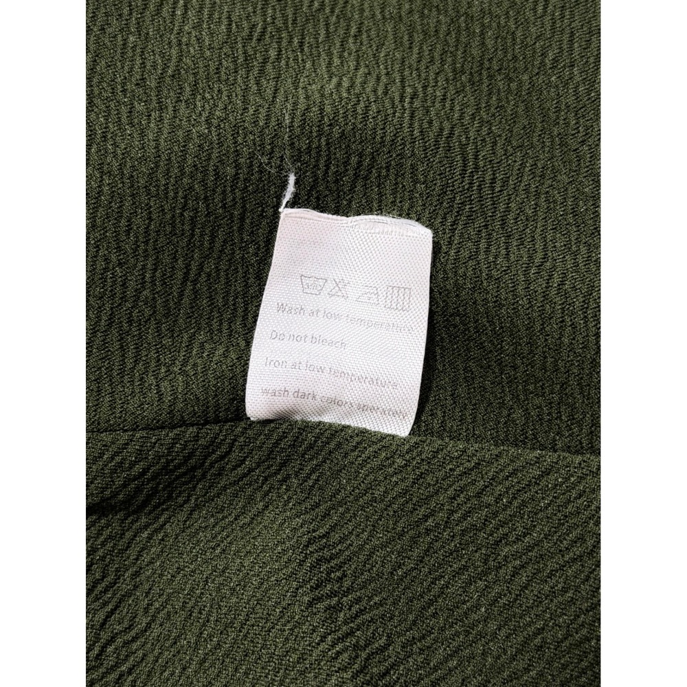 Olive Green Draped Blazer Cardigan M French Mauve Quiet Luxury Office Siren - Picture 9 of 9